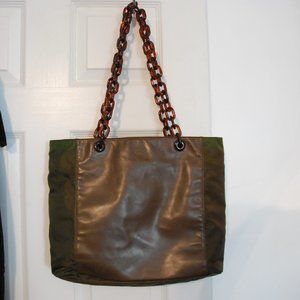 Prada Nylon + leather tote bag